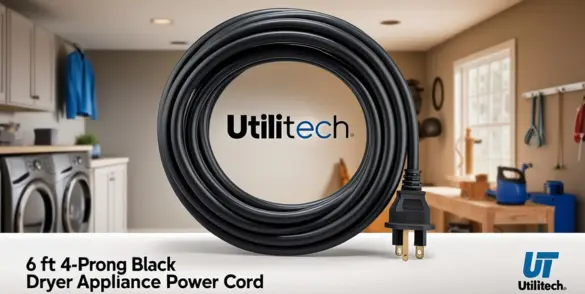 utilitech 6-ft 4-prong black dryer appliance power cord